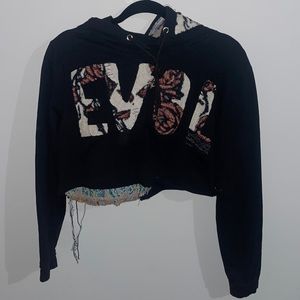 Floral Cropped Hoodie